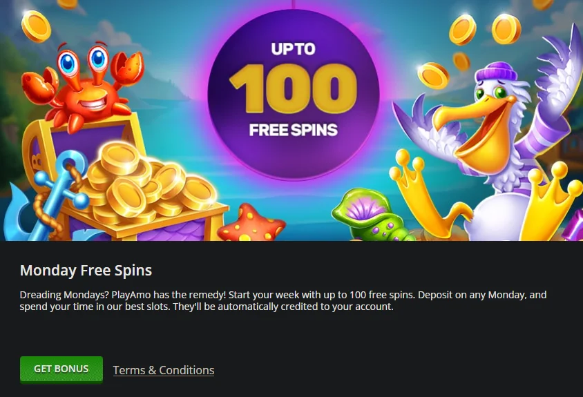 Playamo Casino Monday Free Spins
