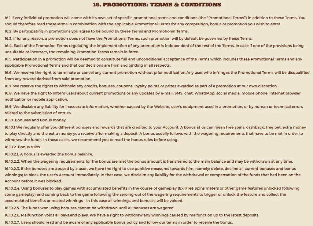 Smokace Casino Terms and Conditions