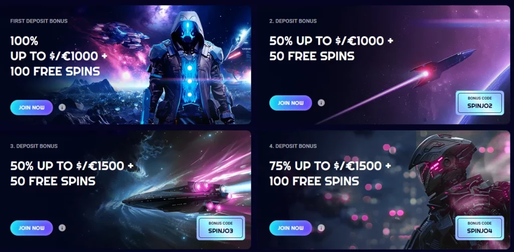 Spinjo Casino Welcome Bonuses