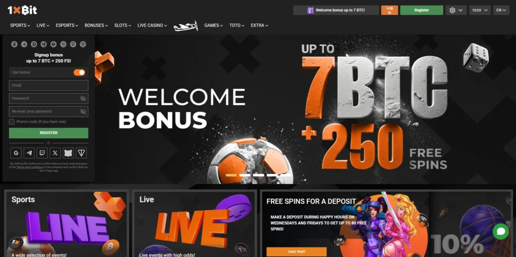 1xbit Casino Main Page