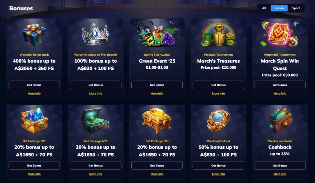 RioAce Casino Bonuses