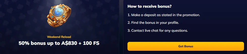 RioAce Casino Weekend Reload Bonus