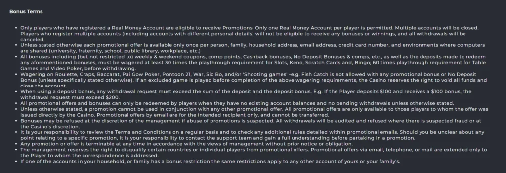 A Big Candy Casino Bonus Terms